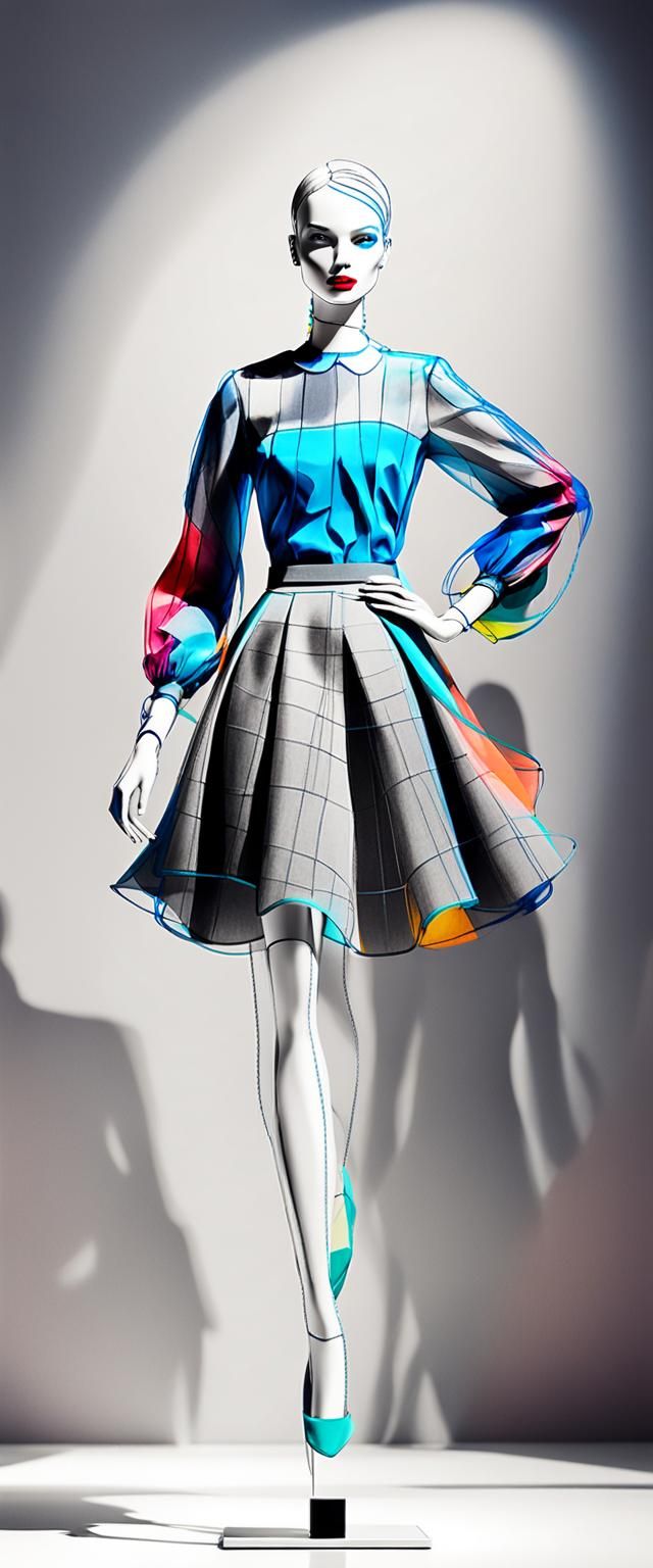 Fashion Photo with Sketch Art Details