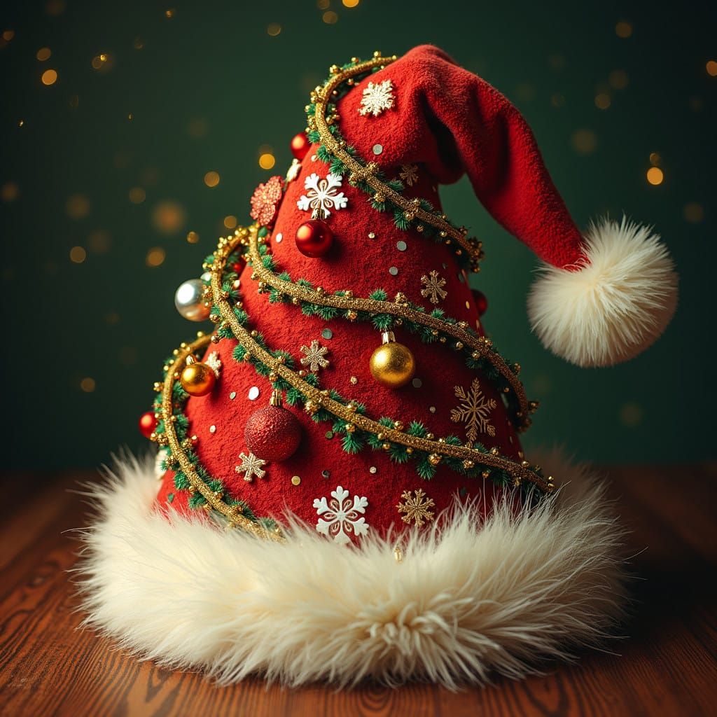 Whimsical Christmas Santa Hat in Festive Holiday Style