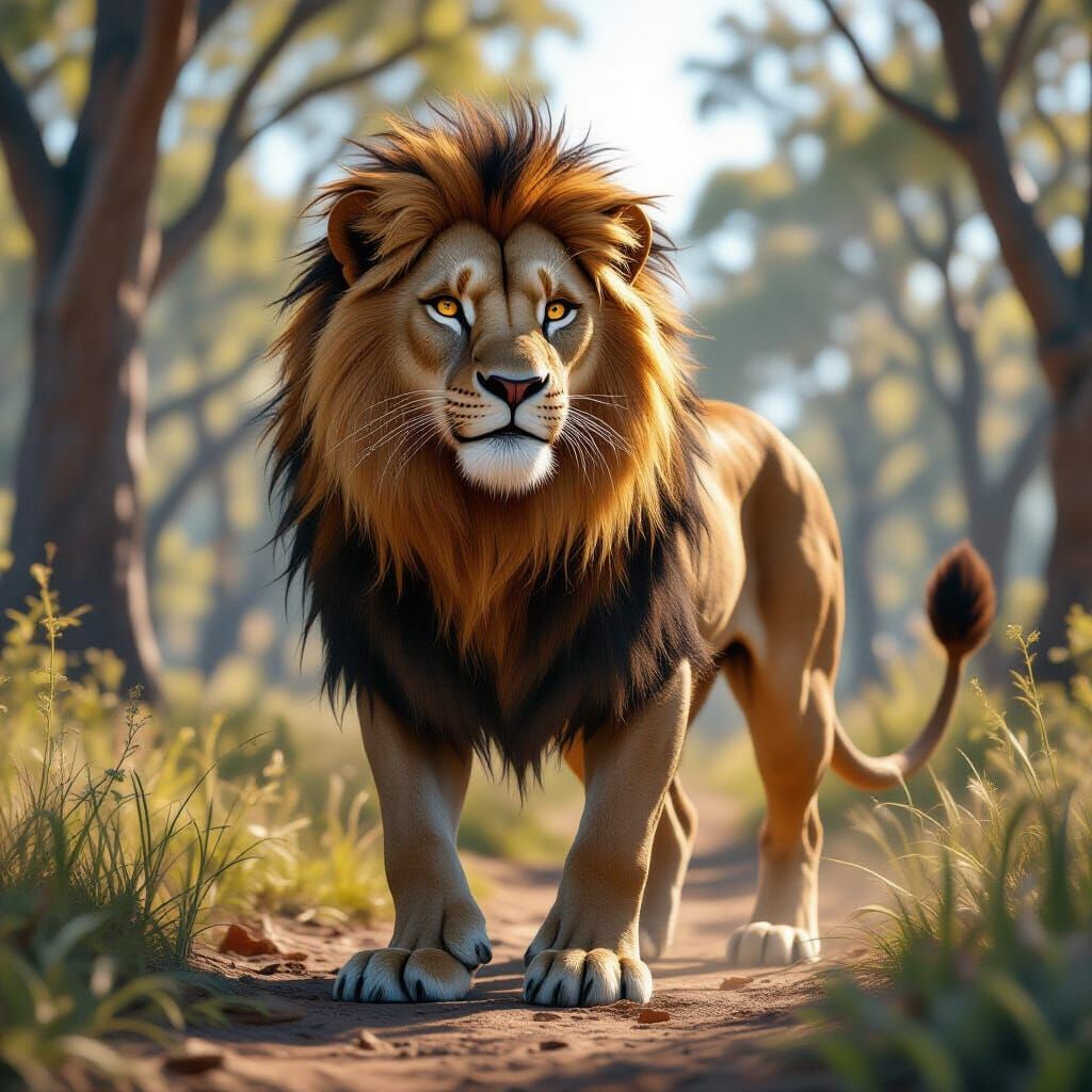 Kangaroo Lion Hybrid: Detailed Fantasy Concept Art