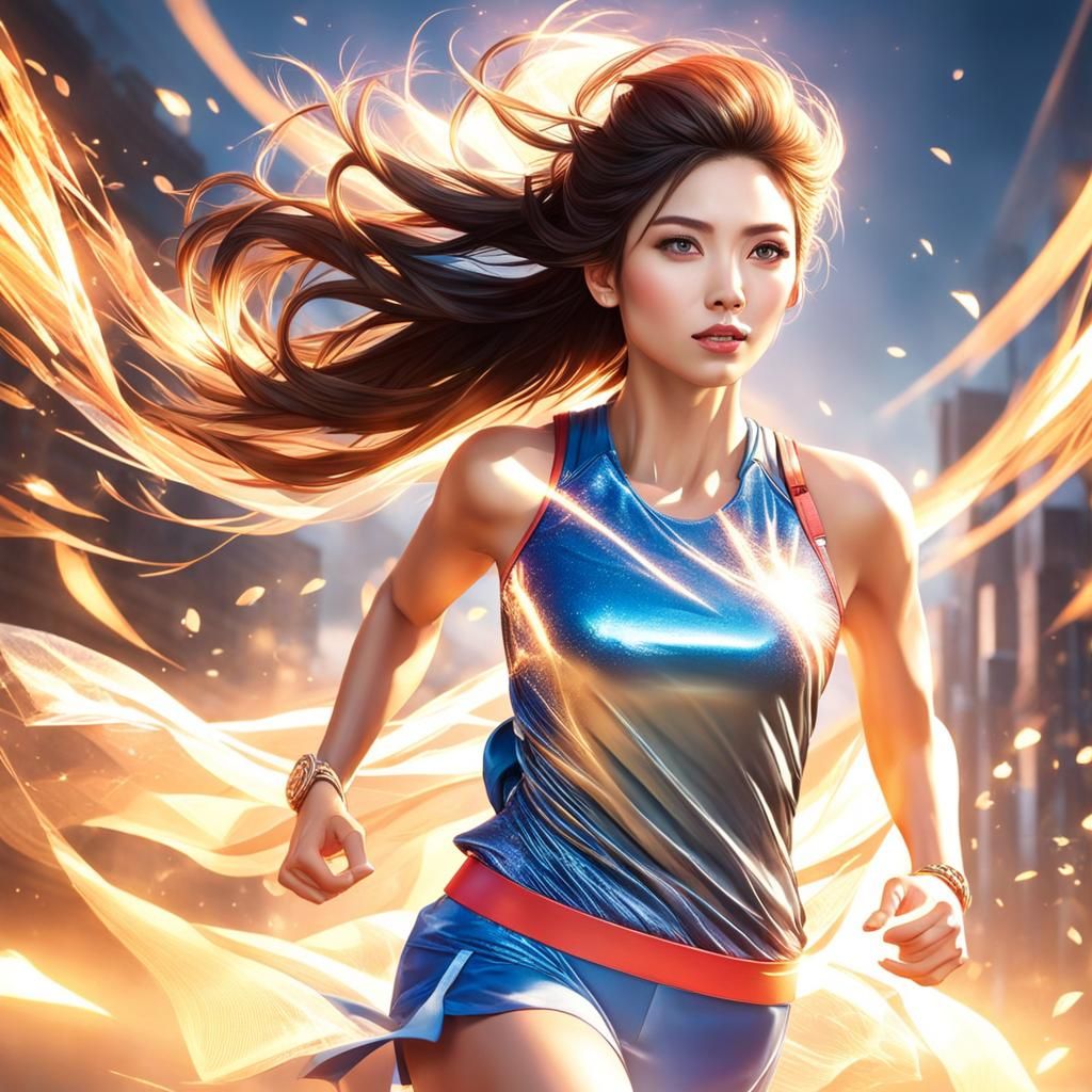 Beautiful Girl Running Towards the Camera in 4K