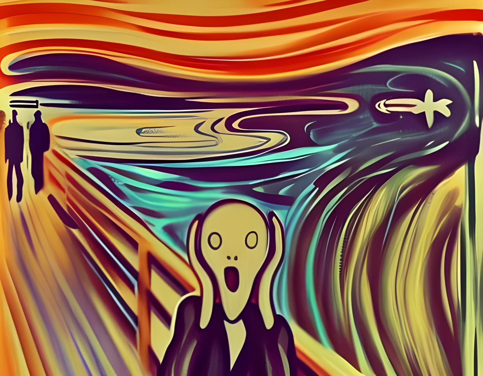 Ethereal Scream: A Haunting Digital Portrait