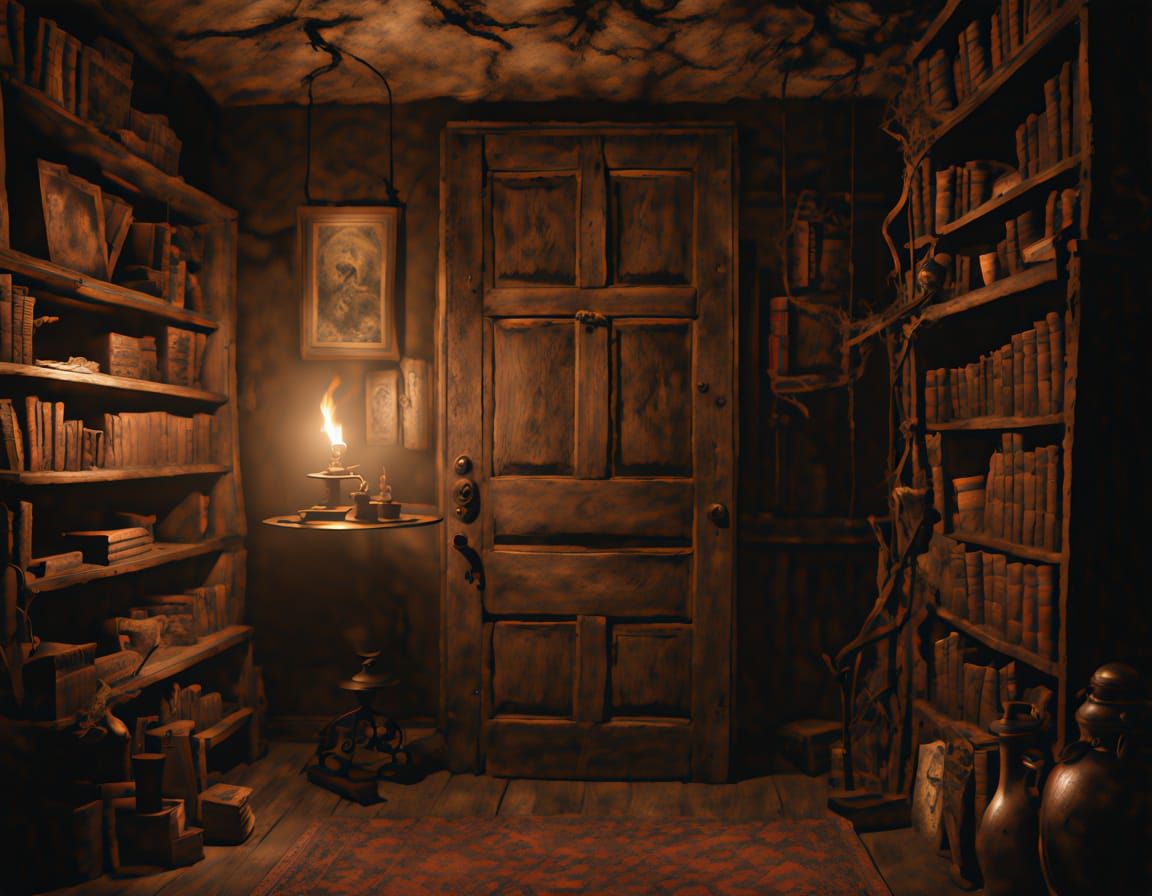 Mysterious Curios in Dark Fantasy Library