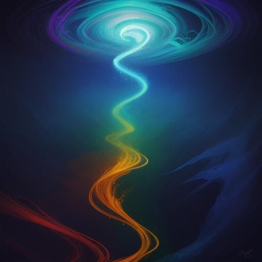 Ethereal Figure Amidst Swirling Auroricary Accentuations