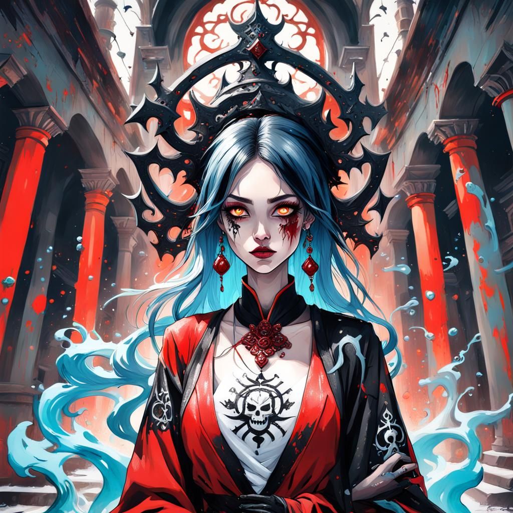 Magic Caster Girl in Royal Castle: Graffiti Art