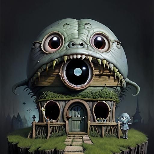 Twee Goblin House with Tiny Goblins