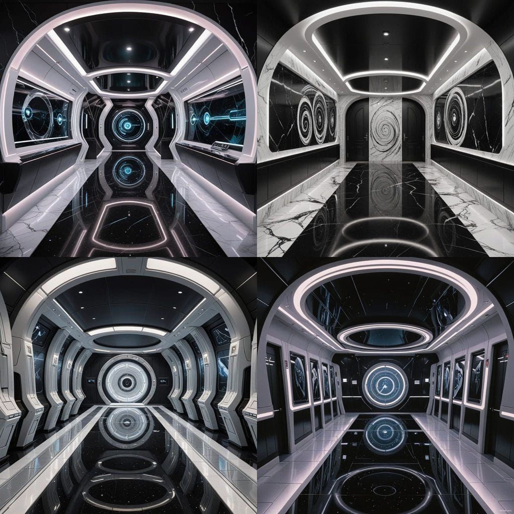 Cosmic Starfleet Corridor in Marble Style