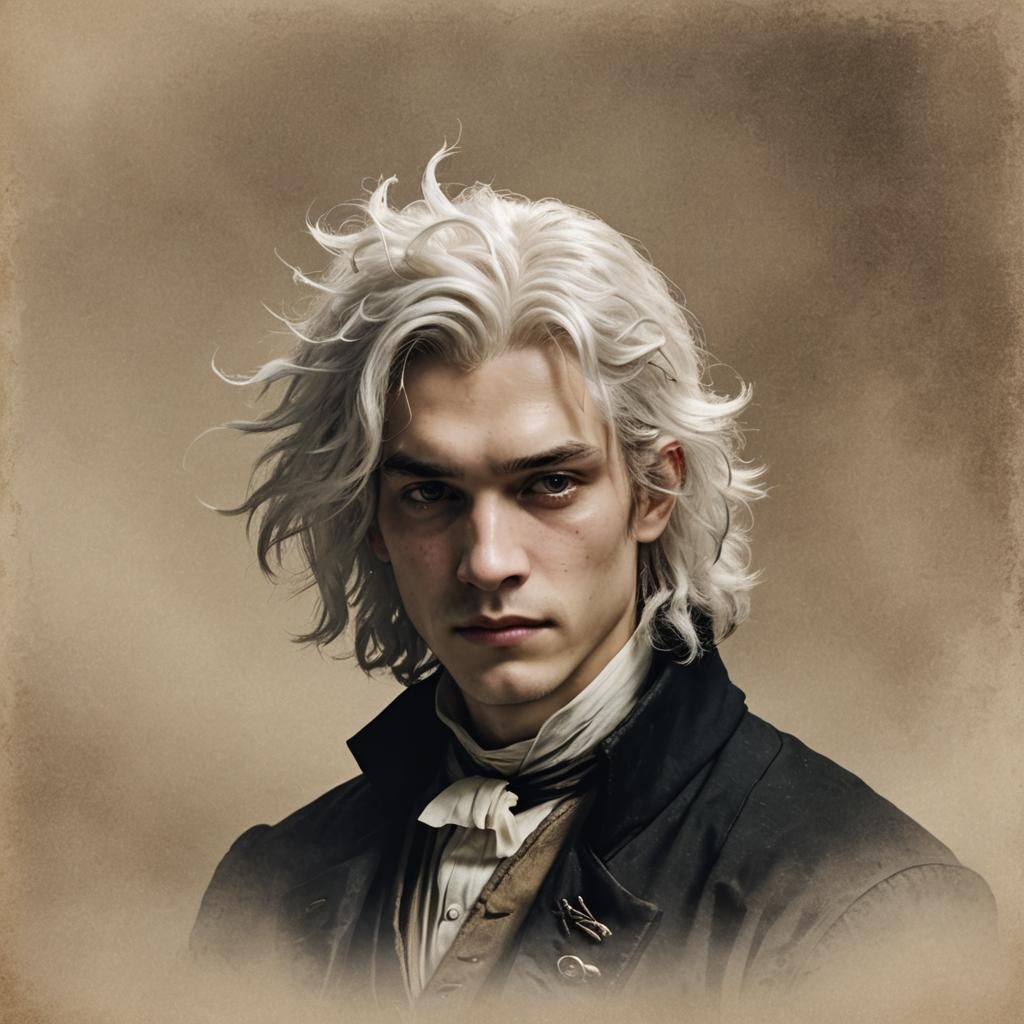 Elegant Professor Portrait in Art Nouveau Style