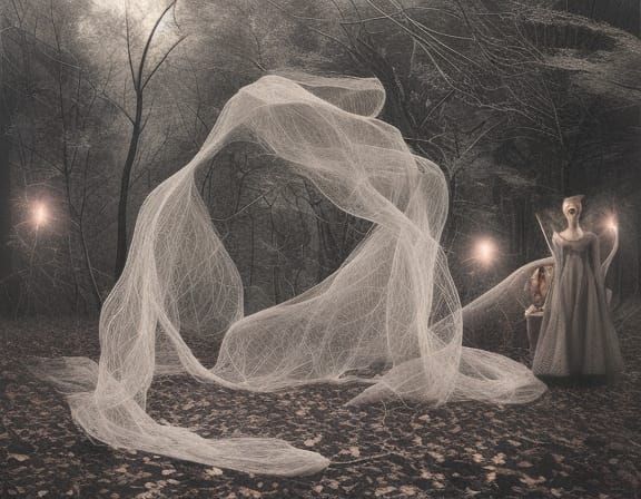 Surreal Starlit Mire: Dreamlike Stopmotion Photograph