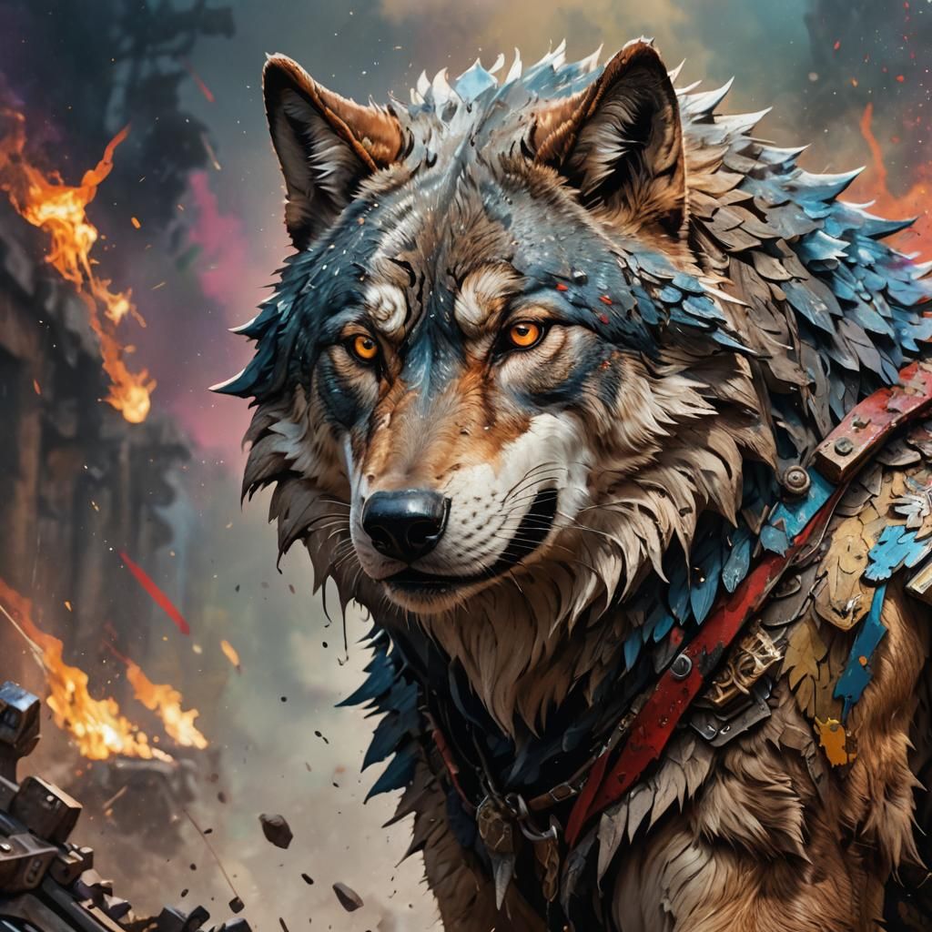 Hyperrealistic Wolf Warrior Concept Art