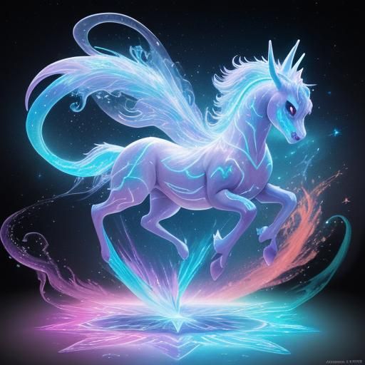 Rapidash Freeze Pokemon in Astral Illustration Style