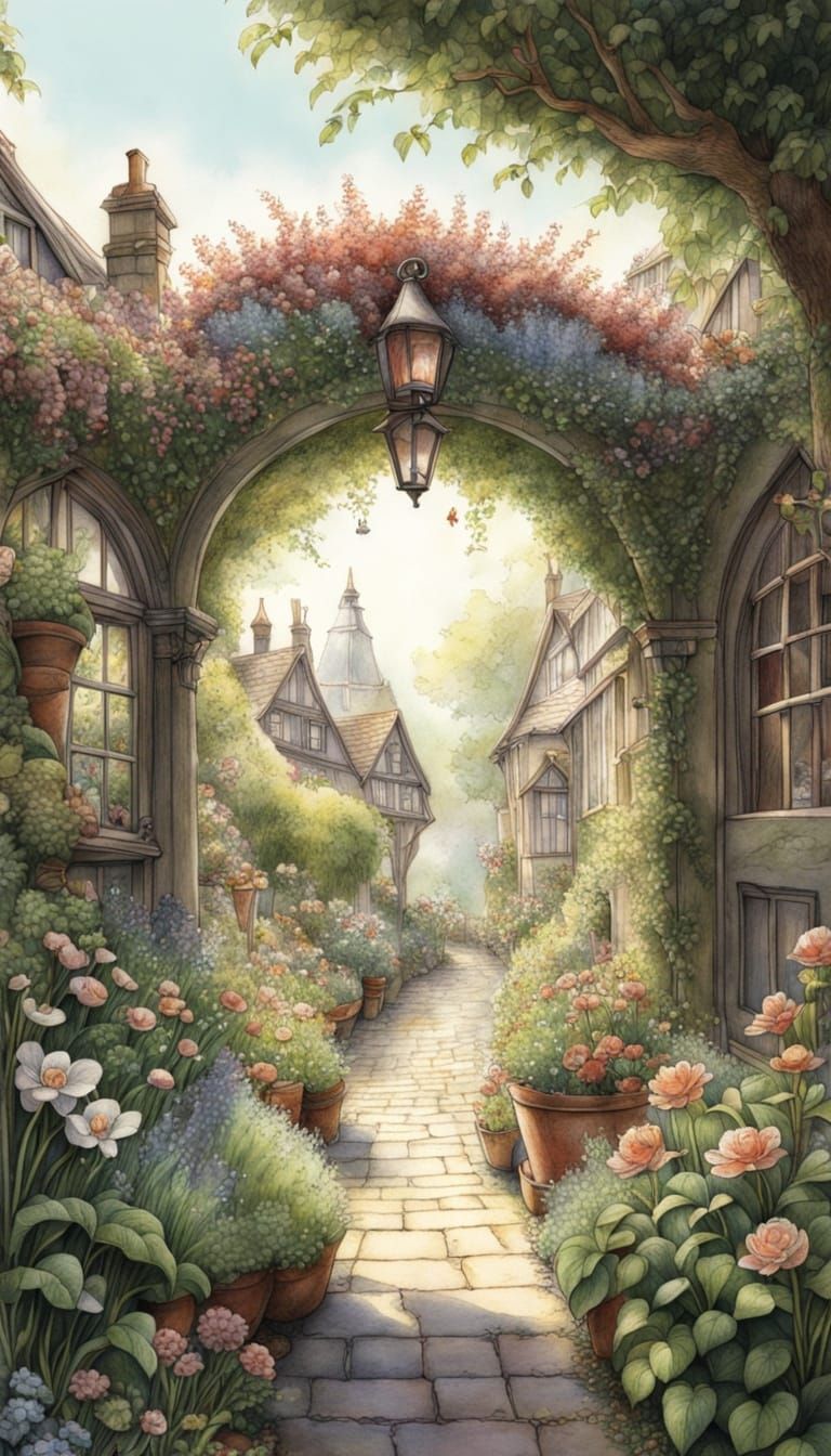 Brambly Hedge Style Pencil Drawing Illustration