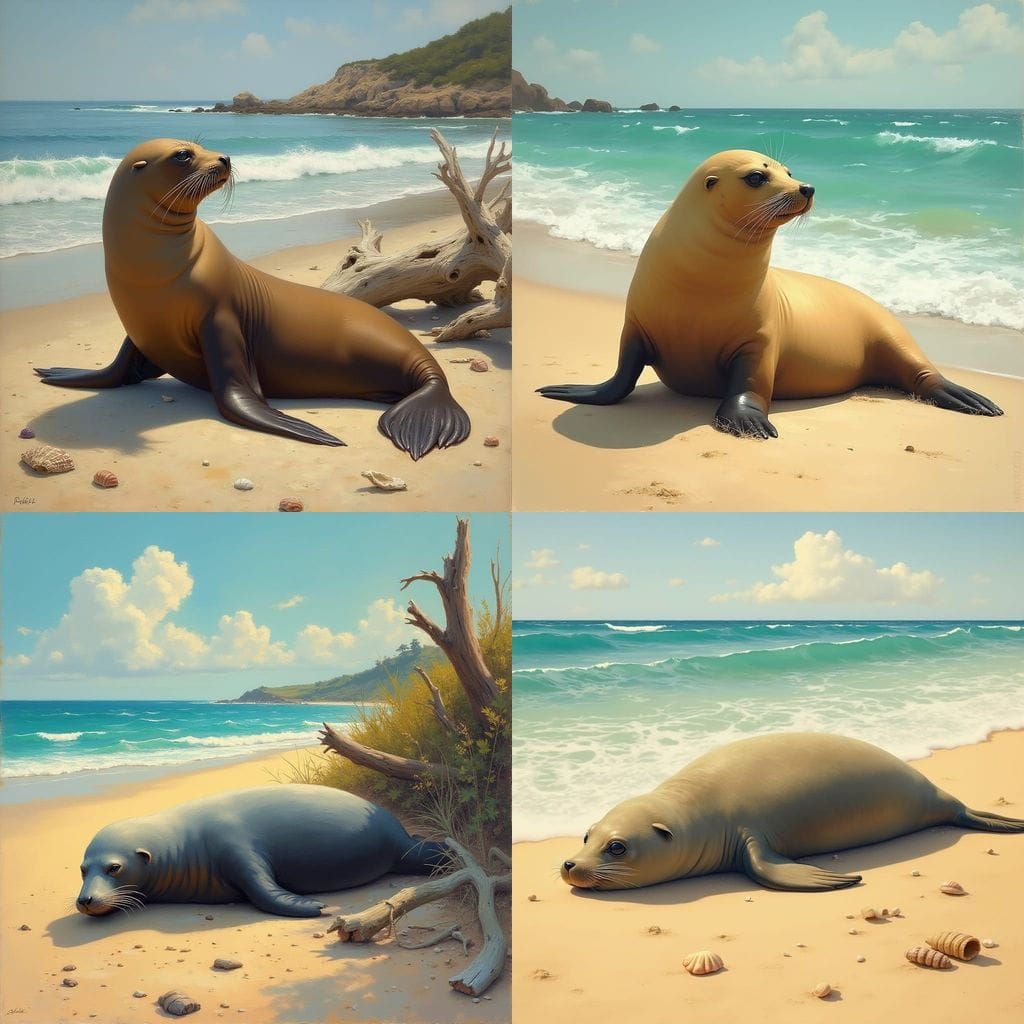 Sealion in Beachside Setting