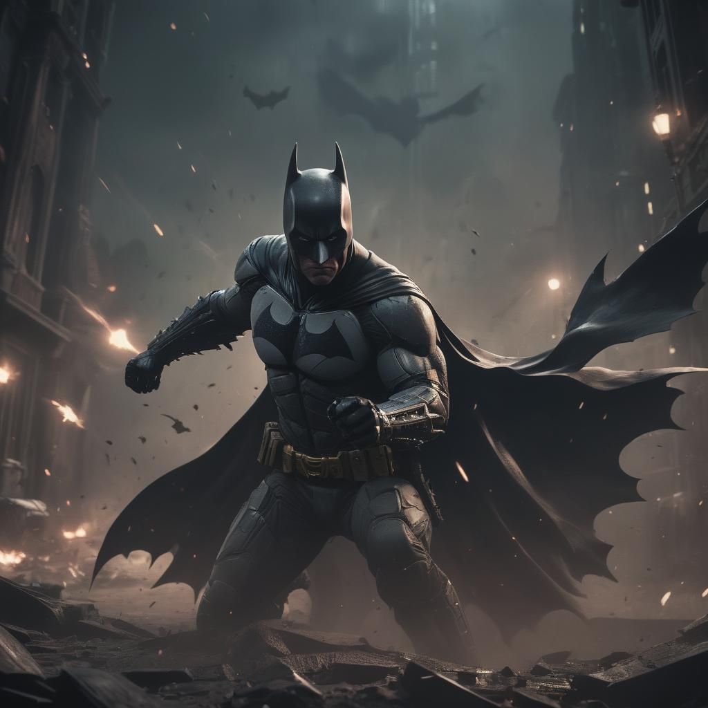 Batman in Dark Fantasy Gunfight Movie Poster