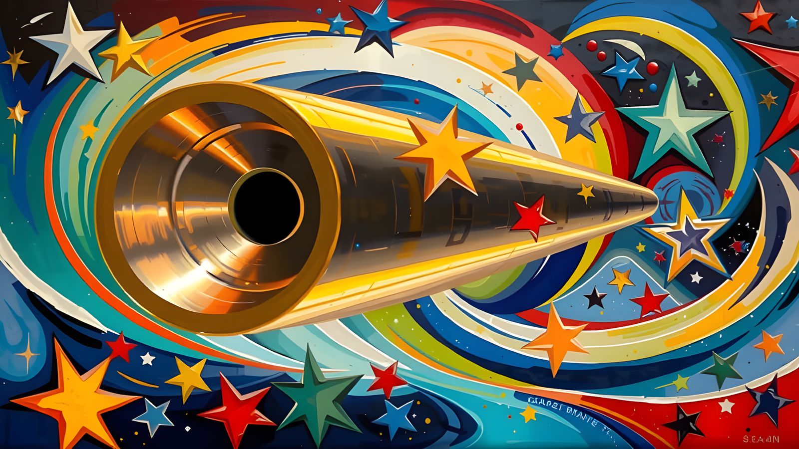 Resplendent Mirror Cylinder in Interstellar Vortex