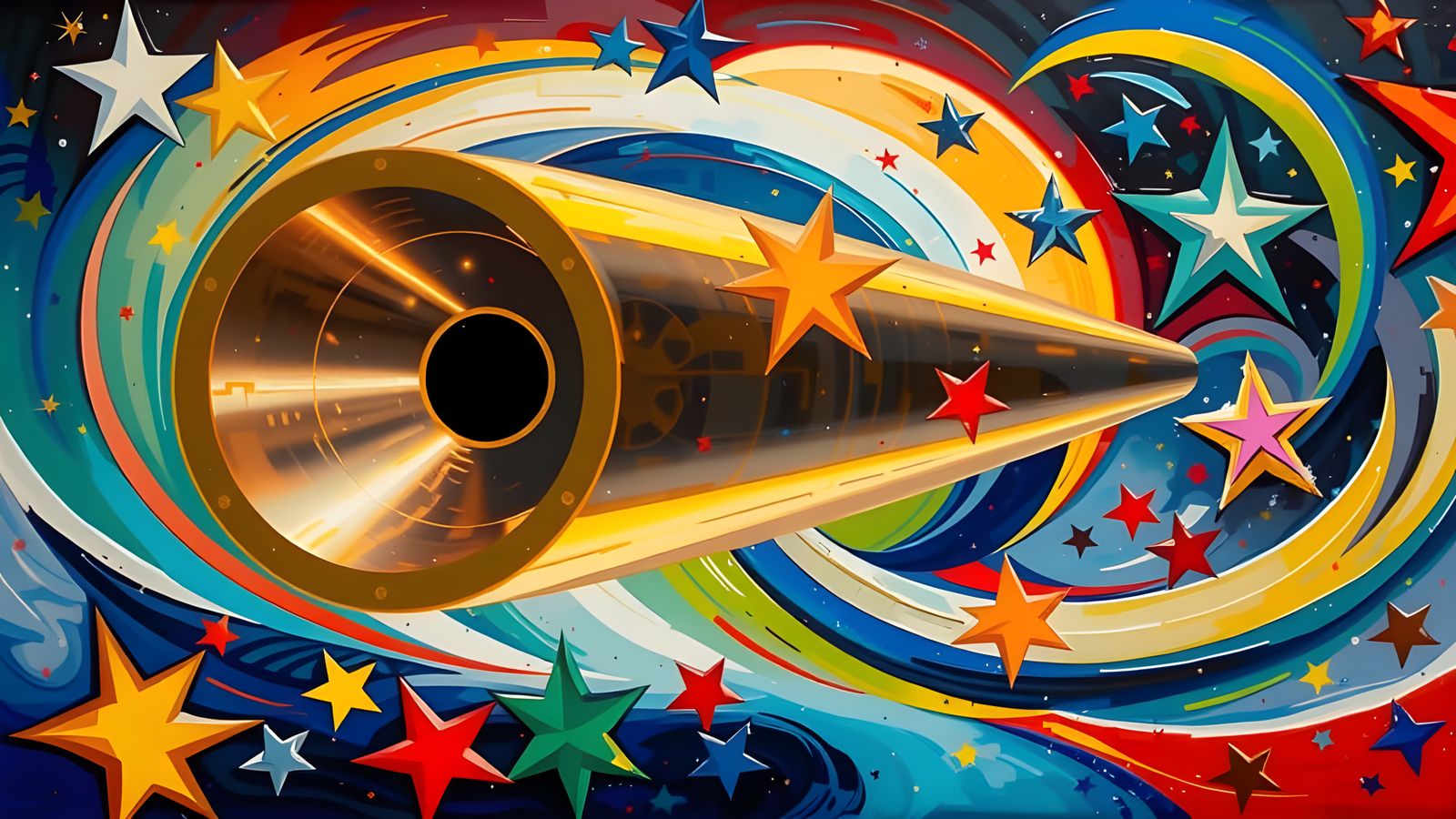 Surreal Mirror Vortex in Cosmic Colors