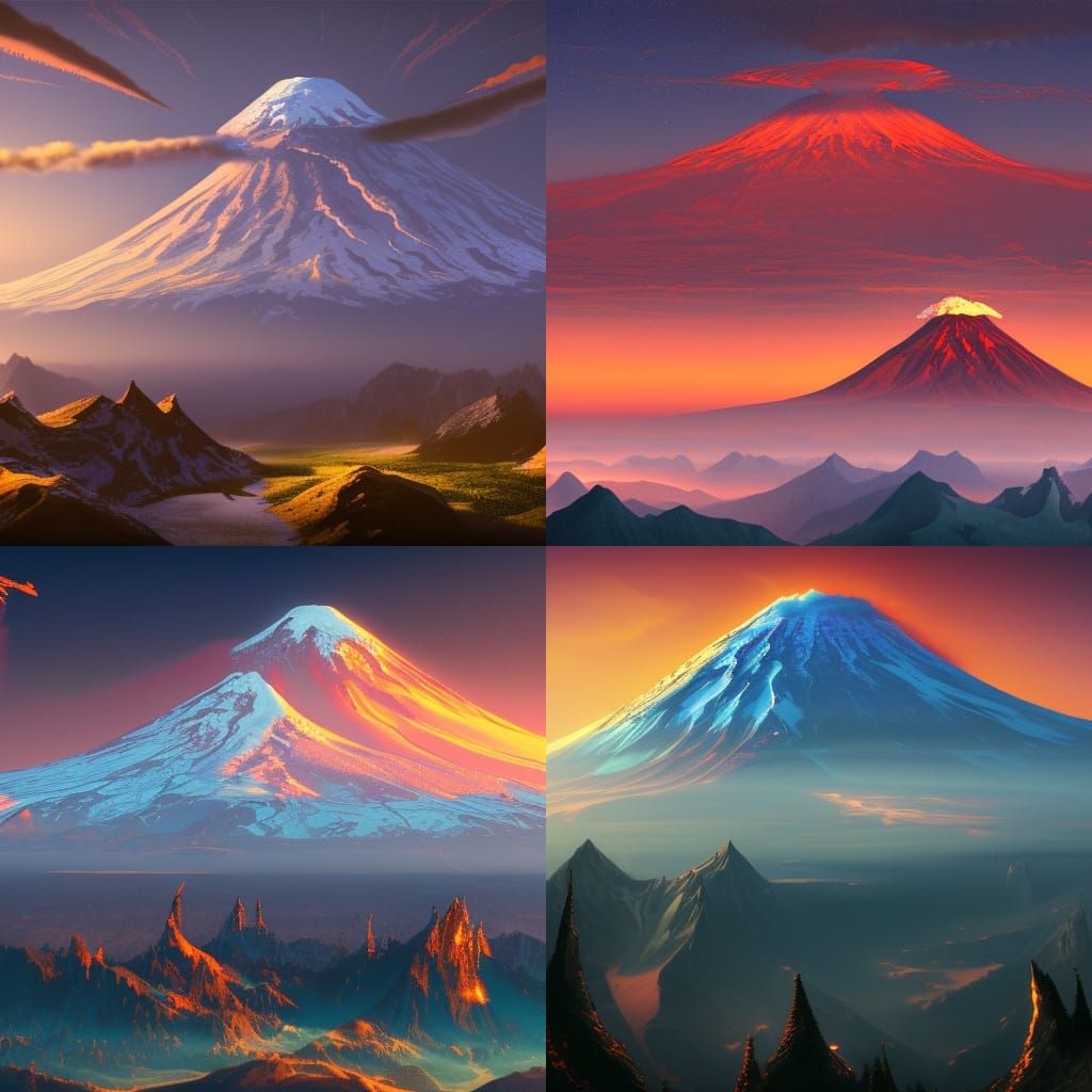 Mount Rainier Erupting: A Matte Painting Concept Art