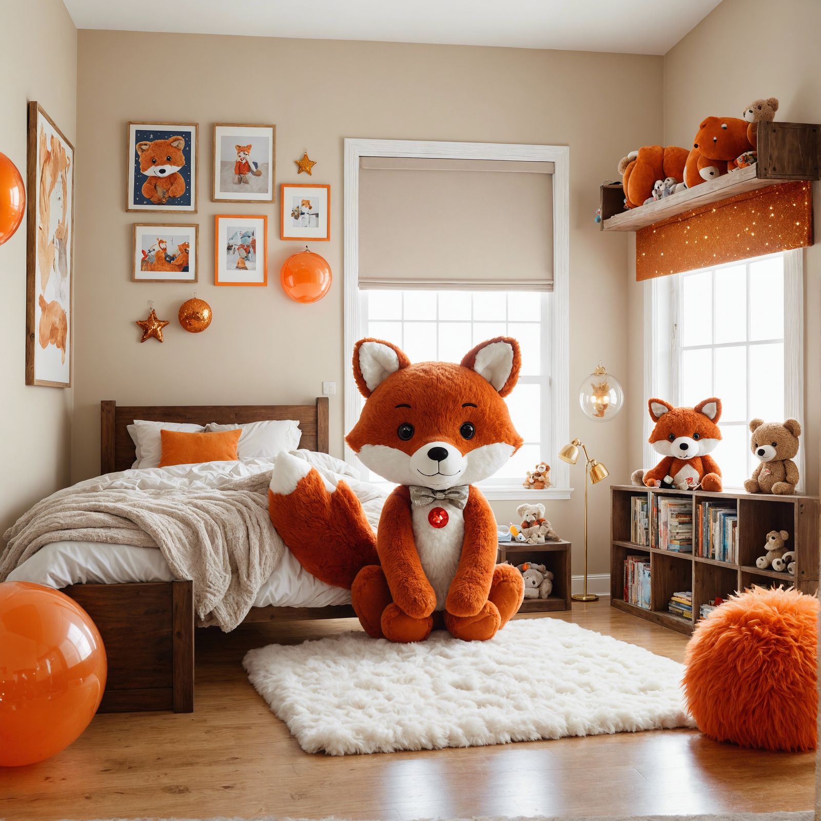 Bedroom decorated with Foxes