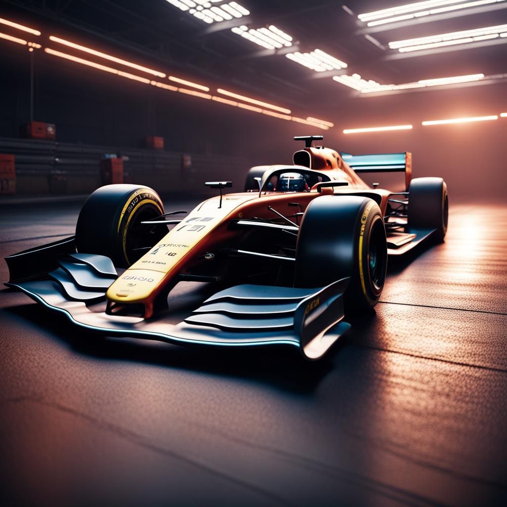 Detailed Matte Painting of an F1 Car