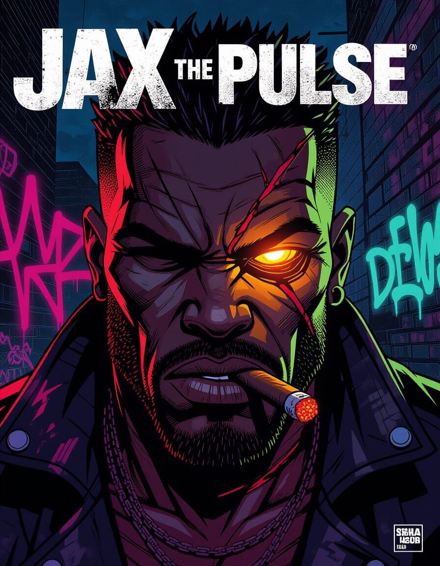 Jax The Pulse Comic Cover Art in Bolland Sienkiewicz Style