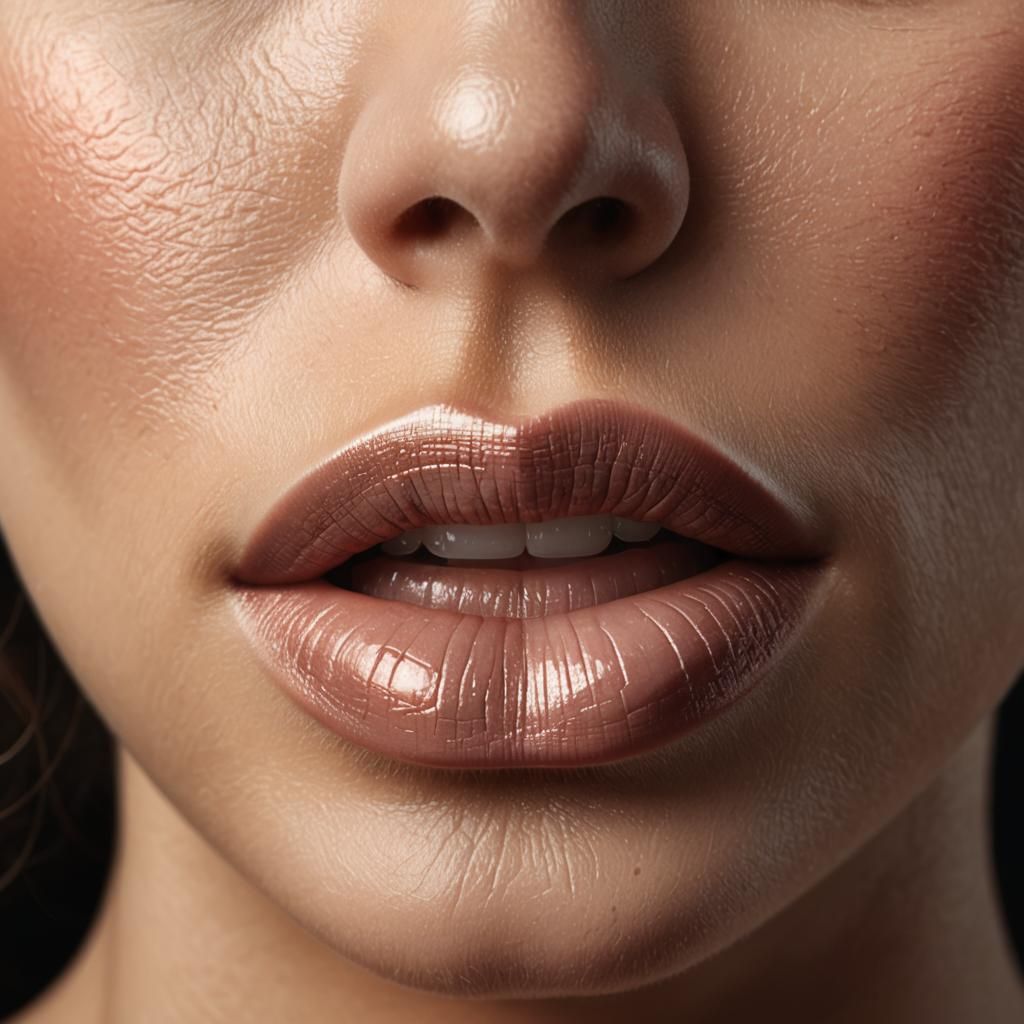 Glossy Lips Macro Photography in Pastel Colors
