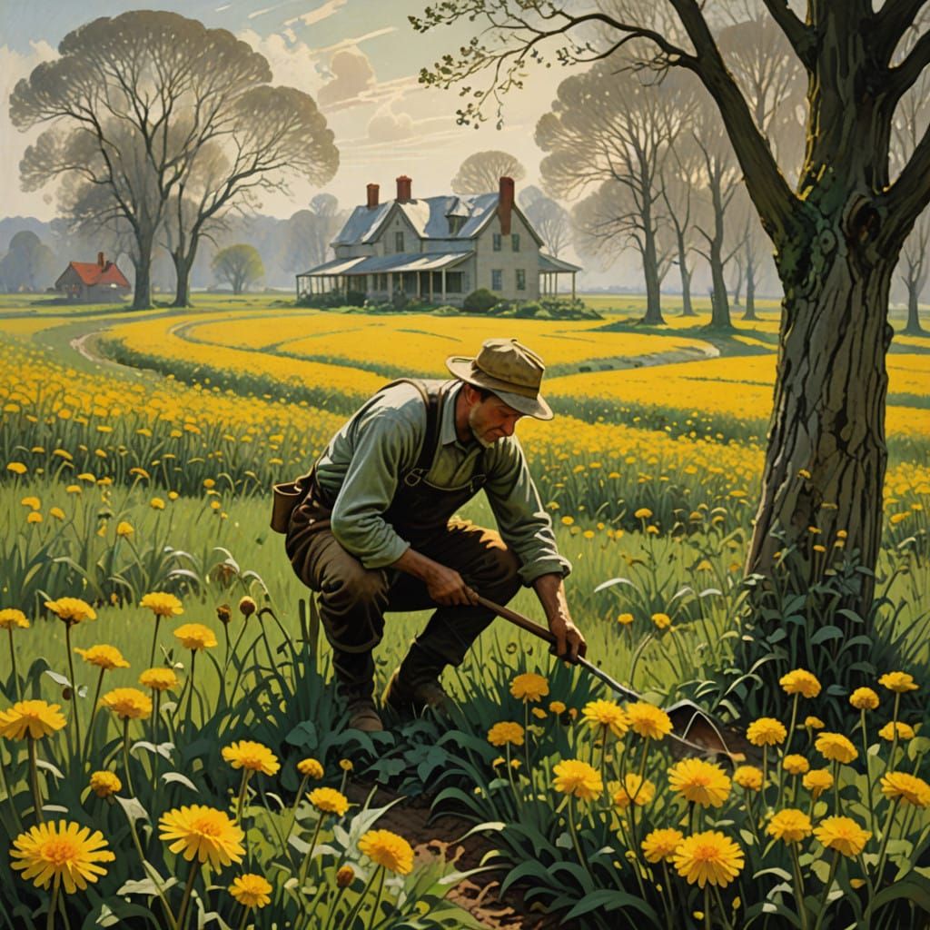 Vibrant Dandelions in a Sunlit Garden