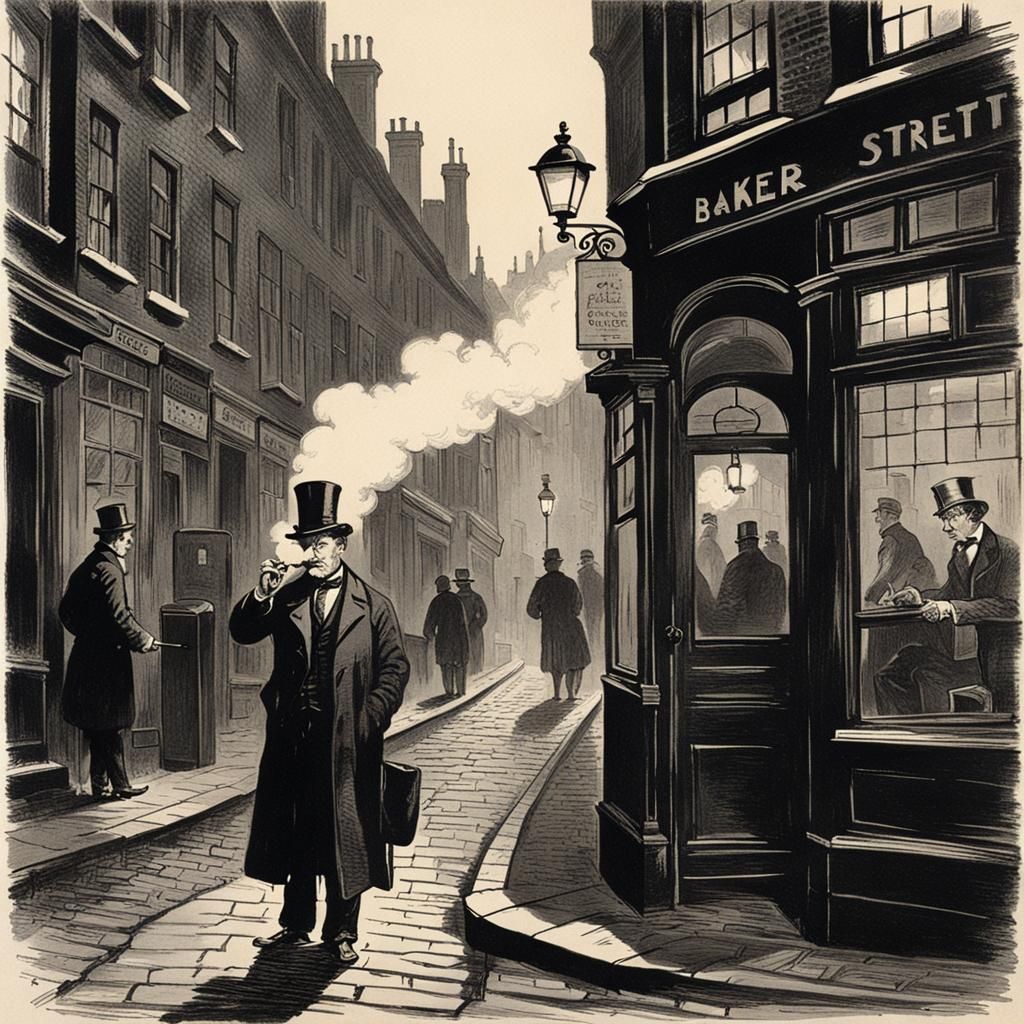 Sinister London Man Smoking Pipe Gravure