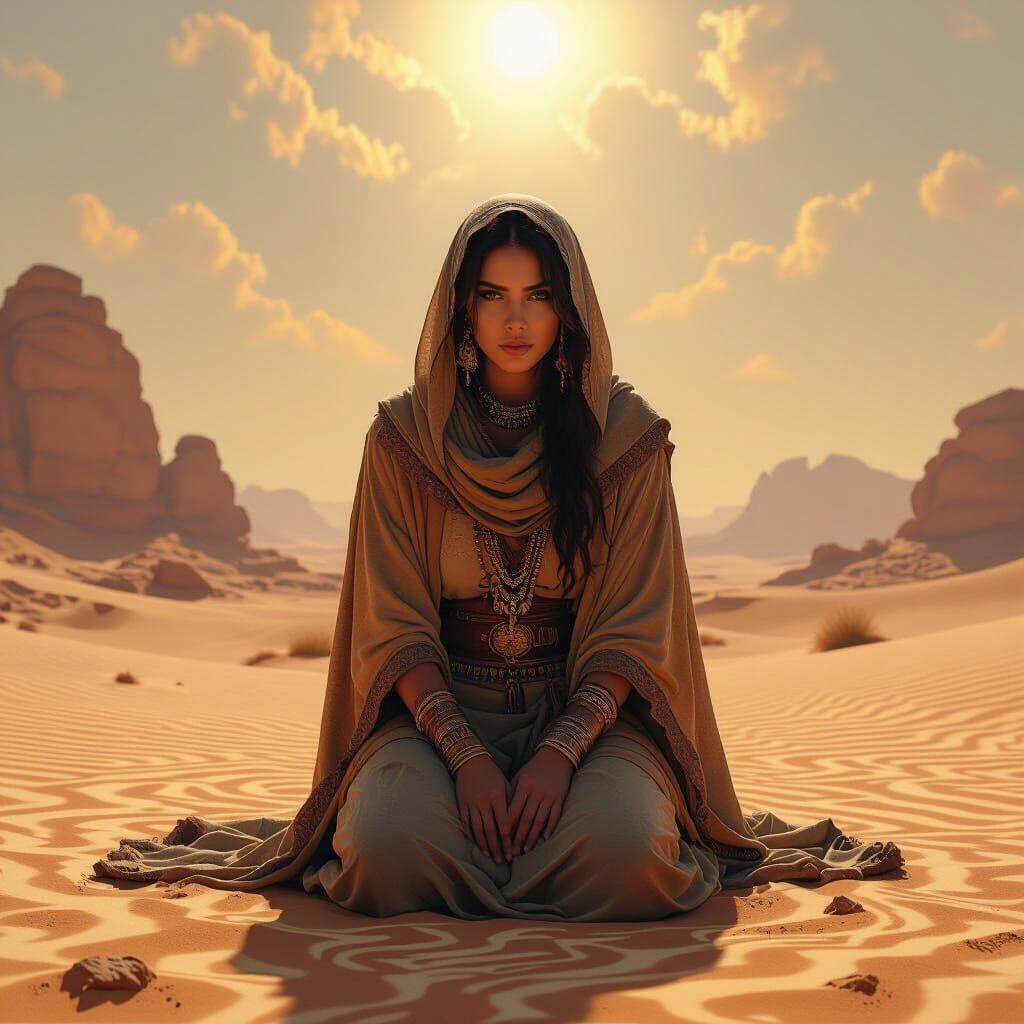 Hagar in the Desert: Fantasy Concept Art