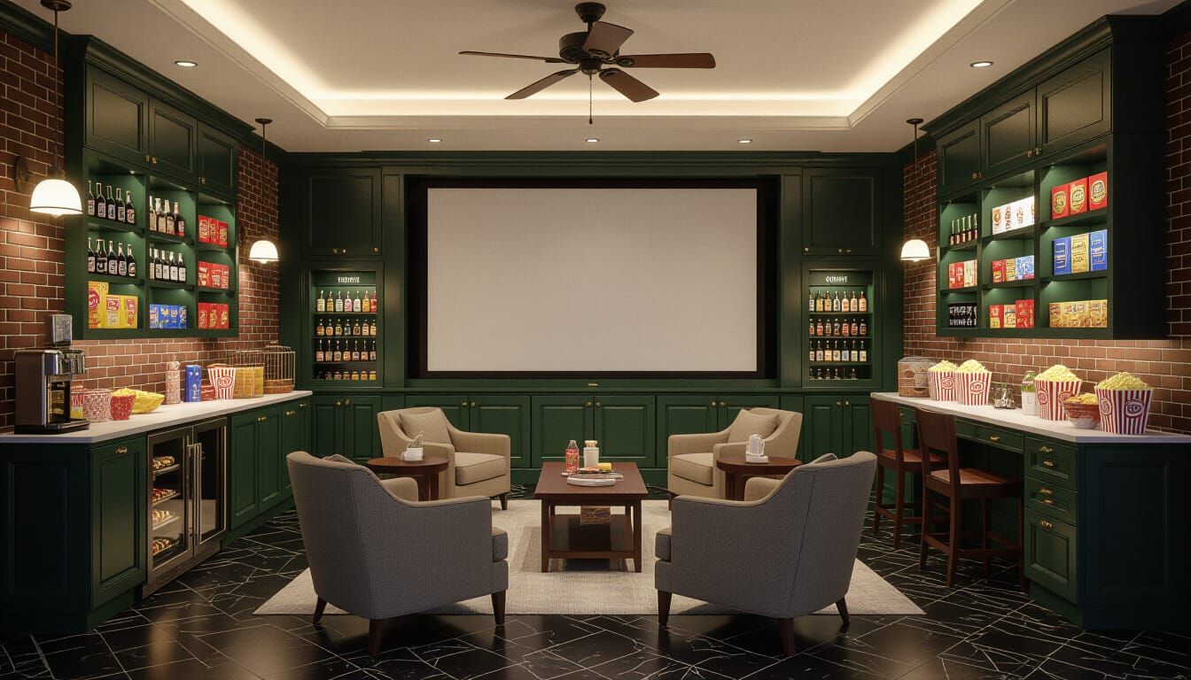 Victorian Movie Theater Room with Vintage Snacks