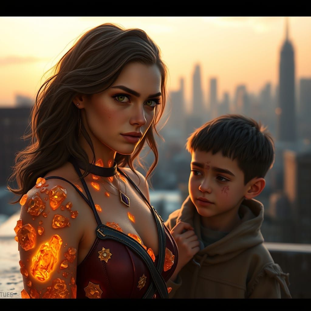 Surreal Superhero Duo Relax in Sunset Glow, as Sunstone and ...
