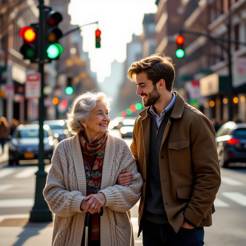Kindness in the City: Helping an Elder Across the Street