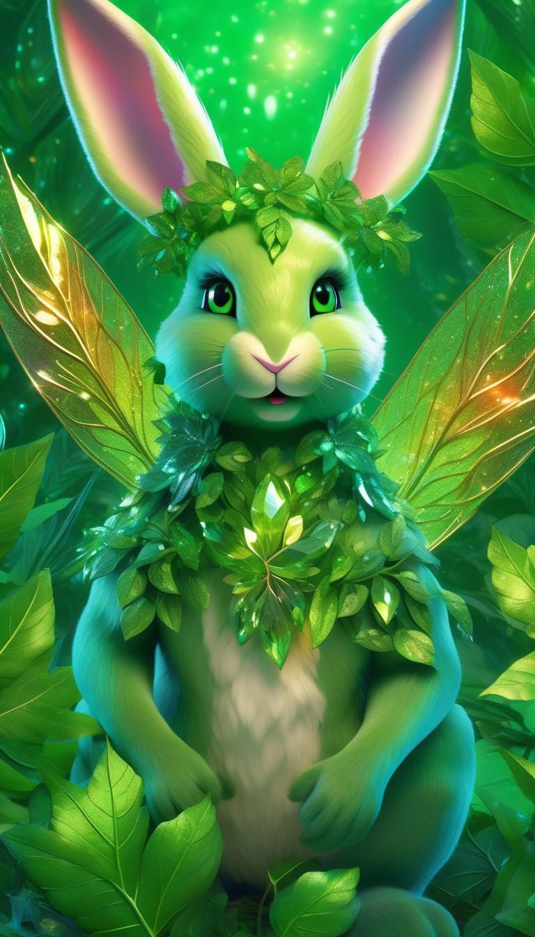 Green fairy bunny