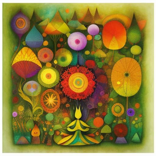 Enchanted Forest Dreamscape with Musical Instrument