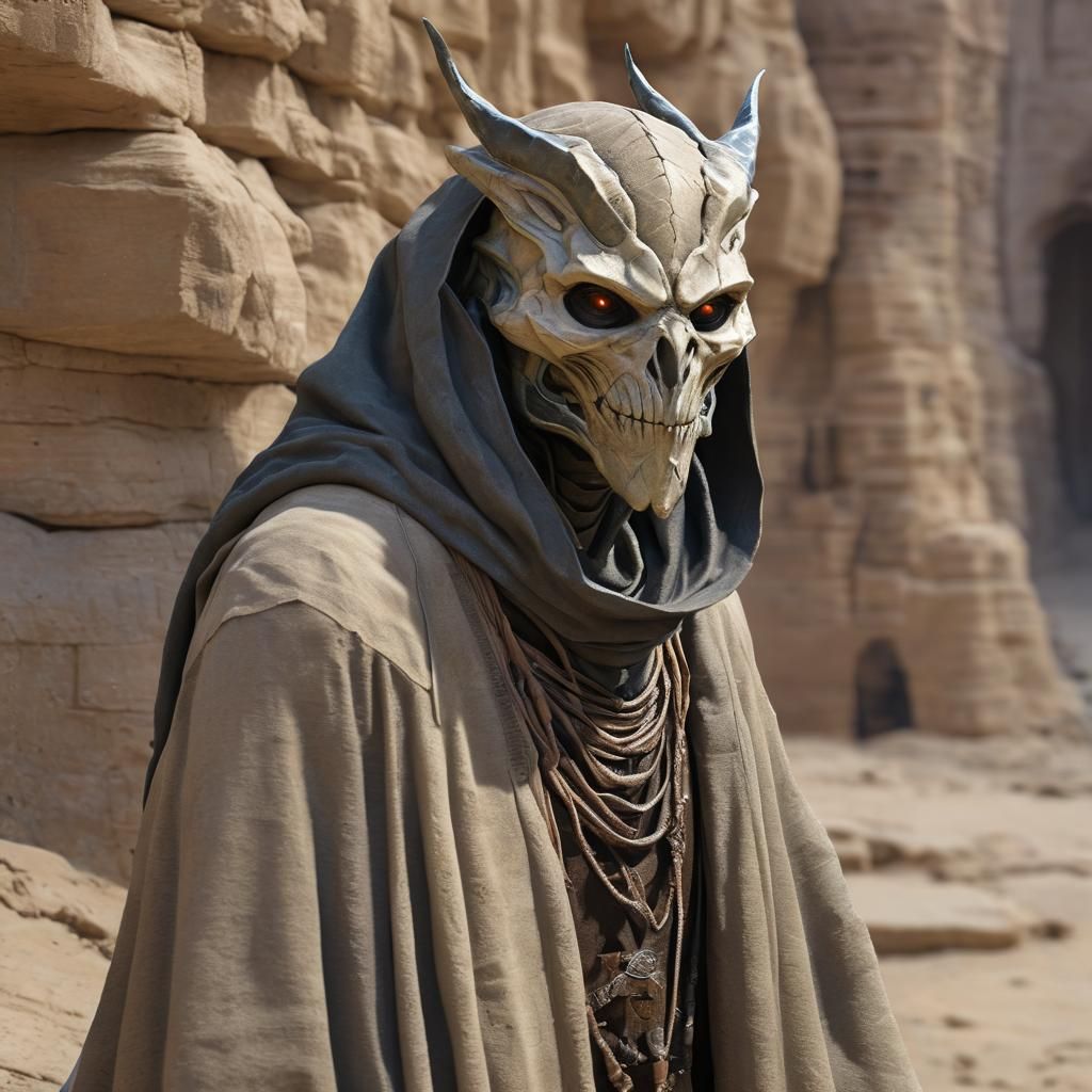 Insectoid Trader in Desert City Concept Art