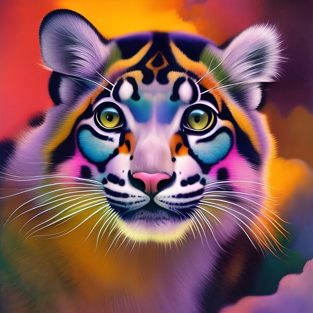 Clouded Leopard Painting Inspired by Gauguin
