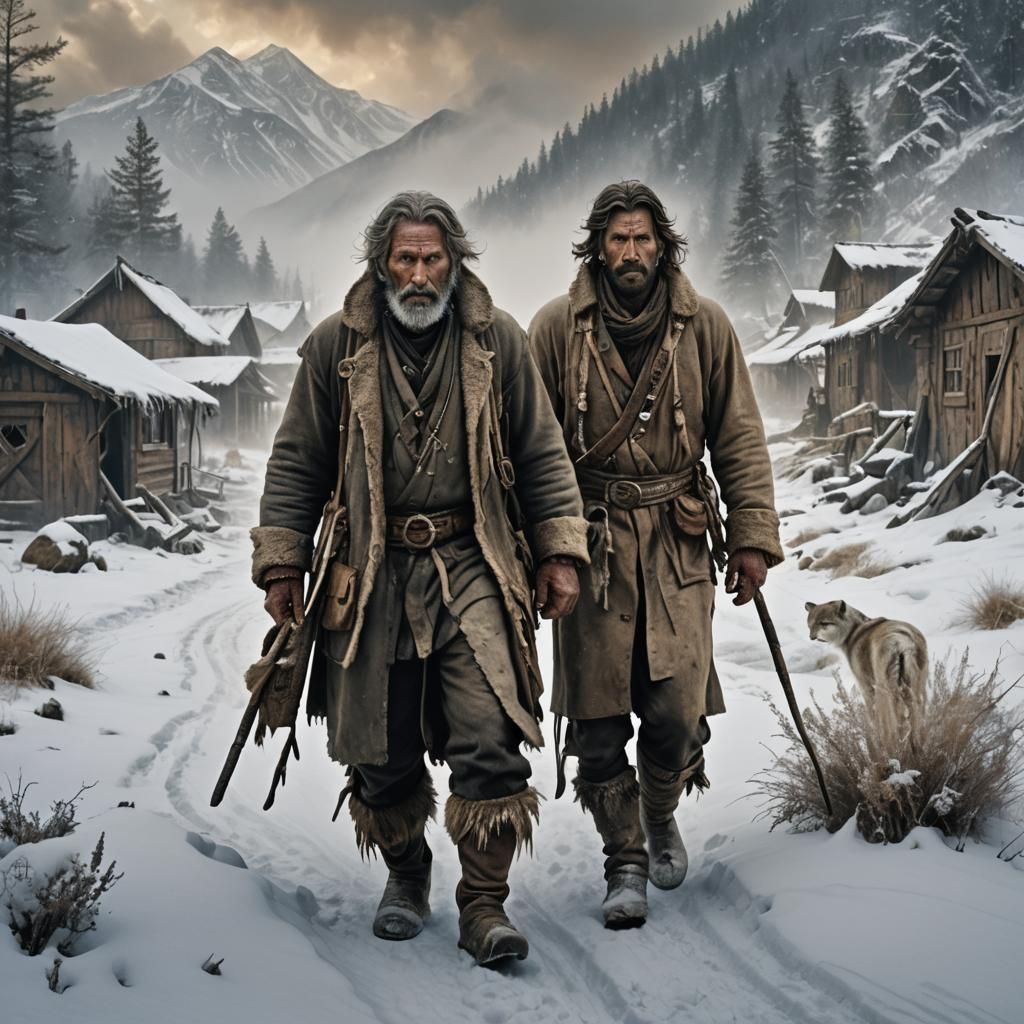 Trapper in Winter Landscape: Matte Painting