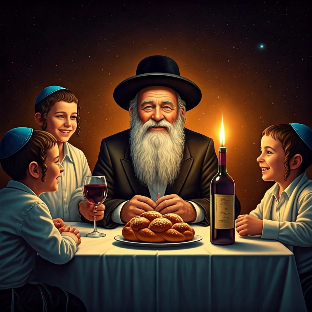 "A beautiful picture of a Jewish Shabbat table