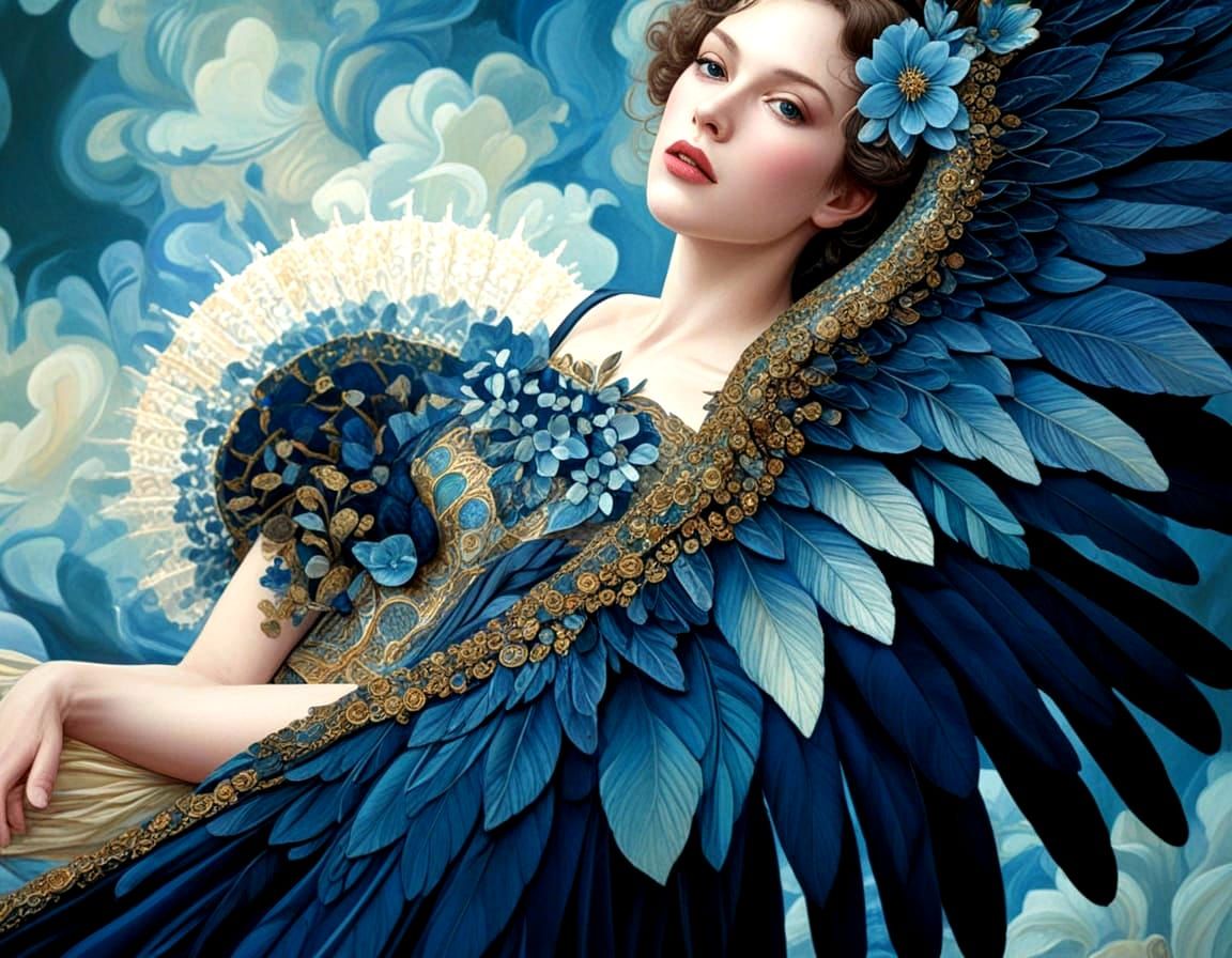 Gilded Egyptian Wings: A Surreal Sculpture