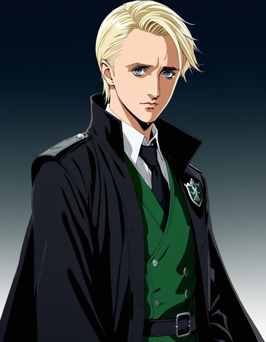 Draco Malfoy Anime Key Visual in Miyazaki Style