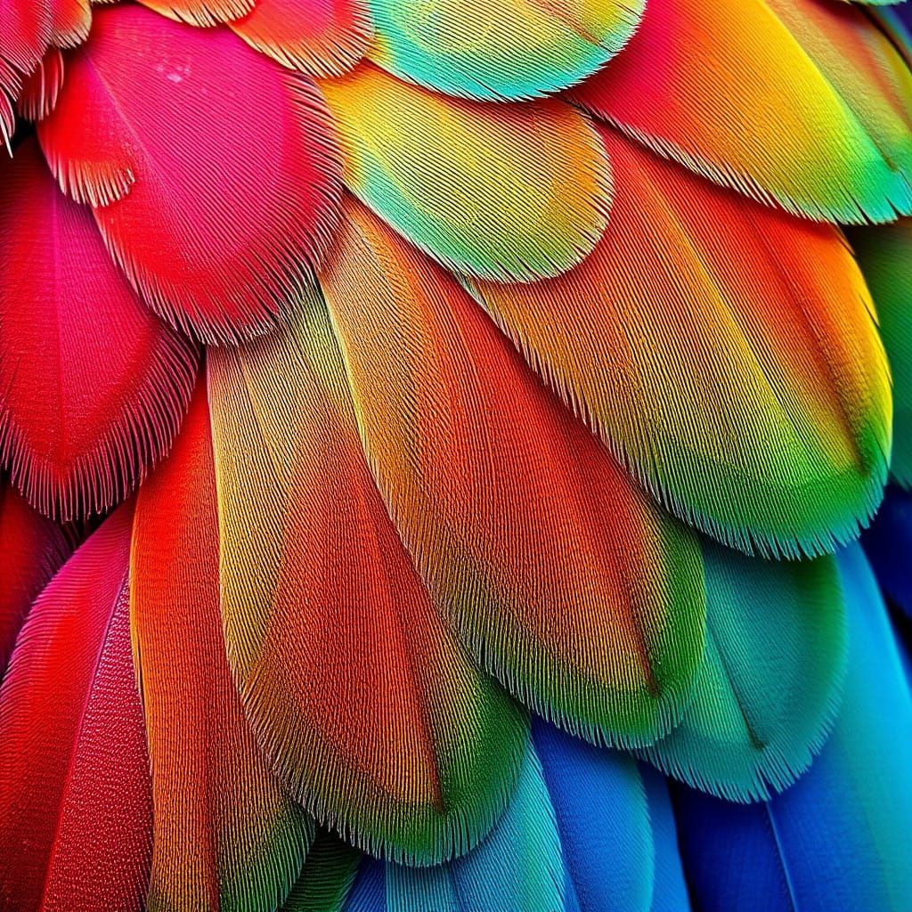 Microscopic Marvels: Iridescent Parrot Feather Wing