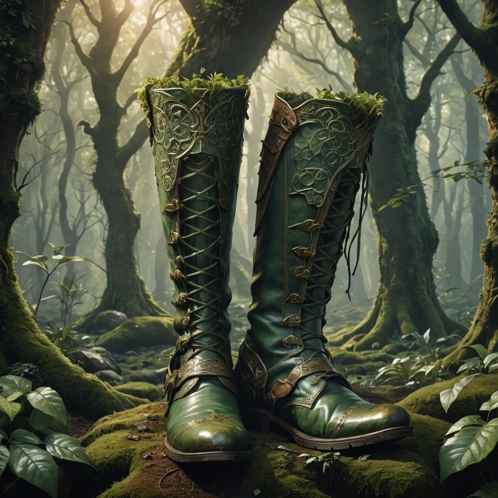 Elven Boots on a Mossy Forest Floor