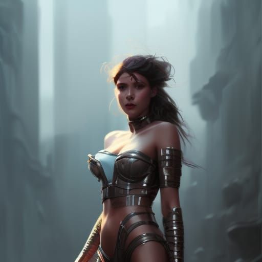 Cyberpunk Woman Portrait with Dramatic Lighting