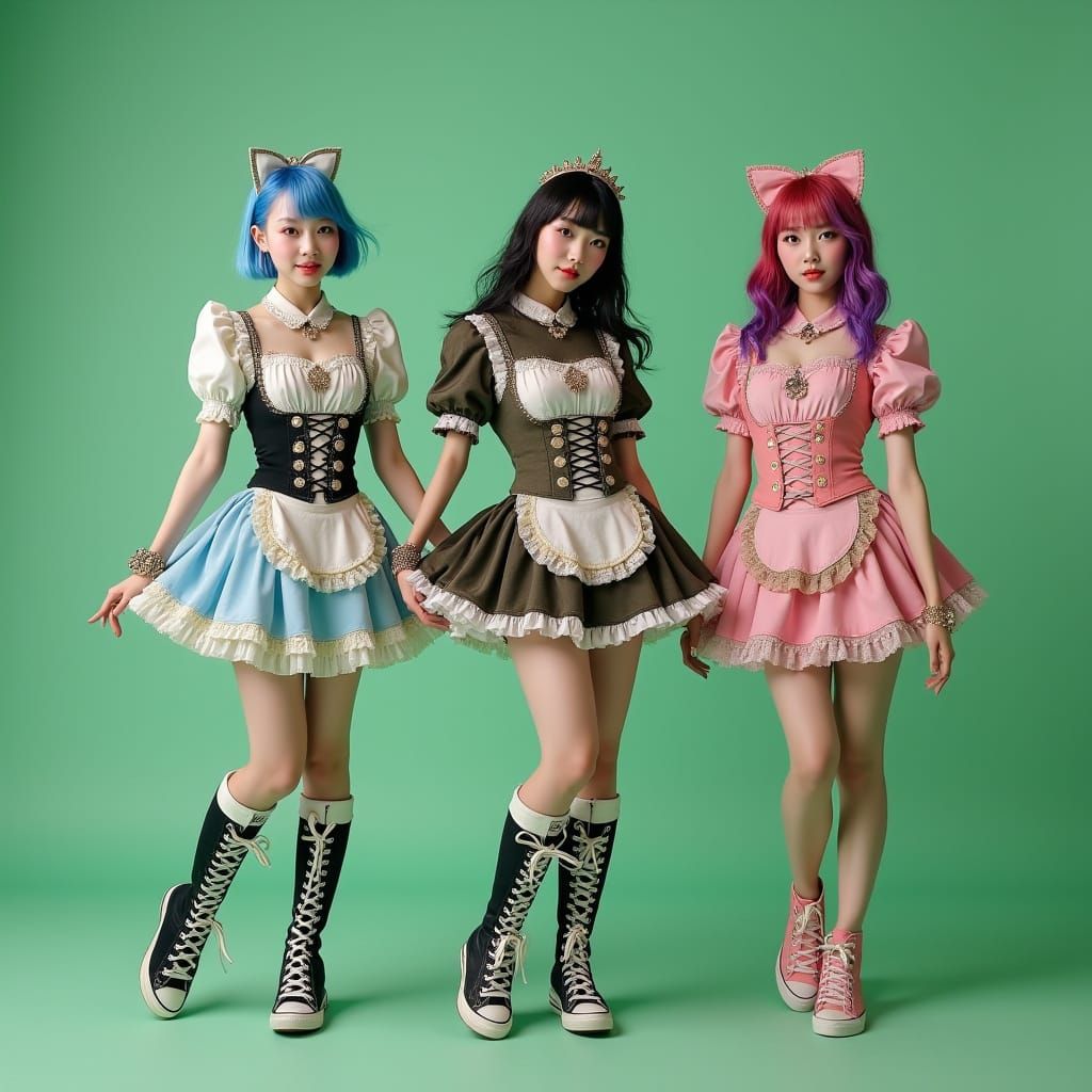 K-Pop Idols in Steampunk Alice Outfits Dancing