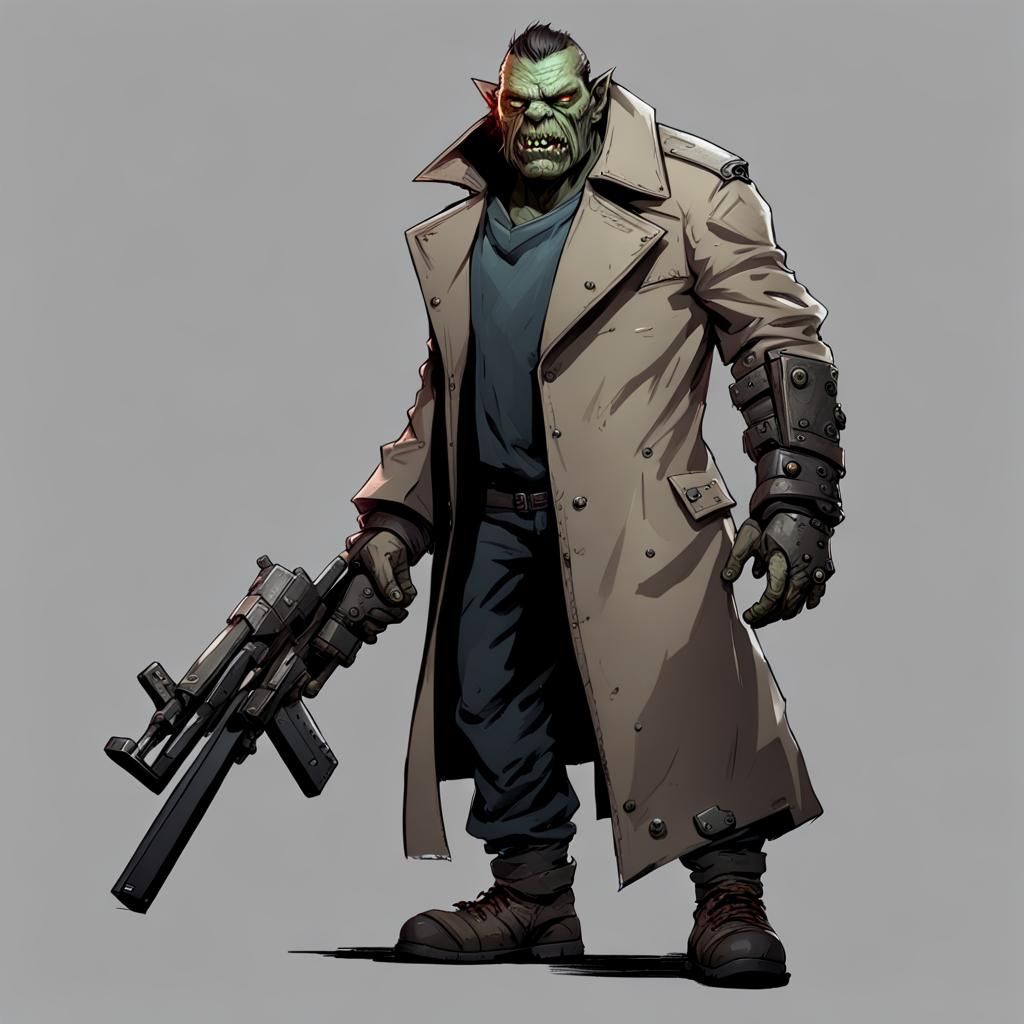 Futuristic Sci-Fi Orc Character Portrait