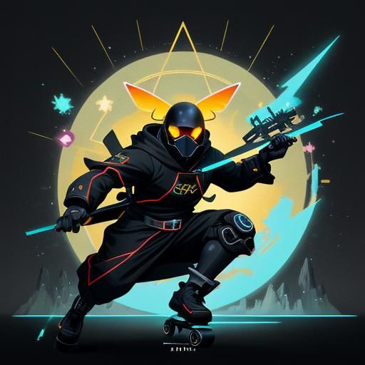 Cute Firefly Inside Triangle: Simplified Anime Graphics