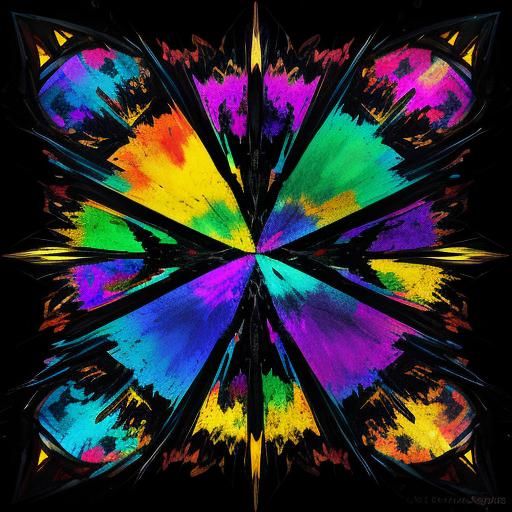 Abstract Expressionism: Fractured Kaleidoscope in Vibrant Co...