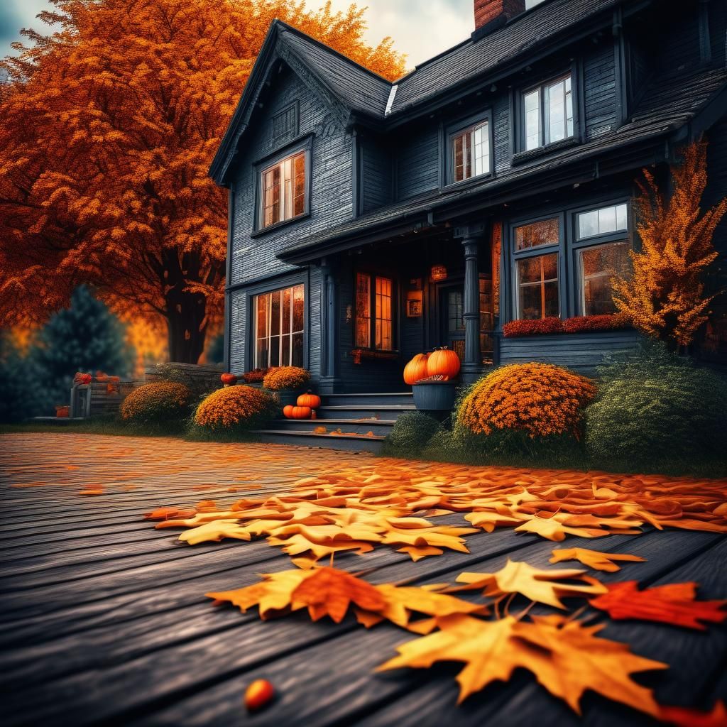 Hyperrealistic Autumn Cozy Home Background
