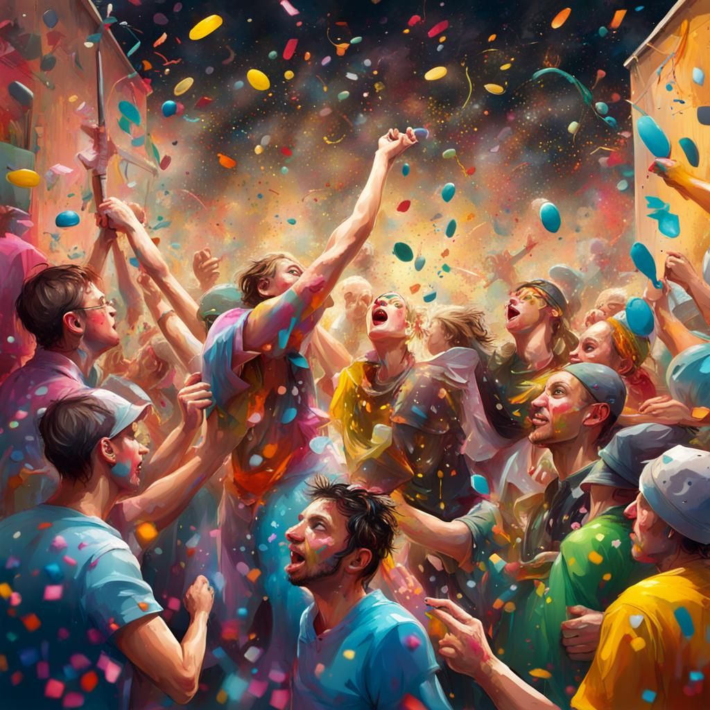 Confetti-Filled New Year's Eve Party in Graffiti Style