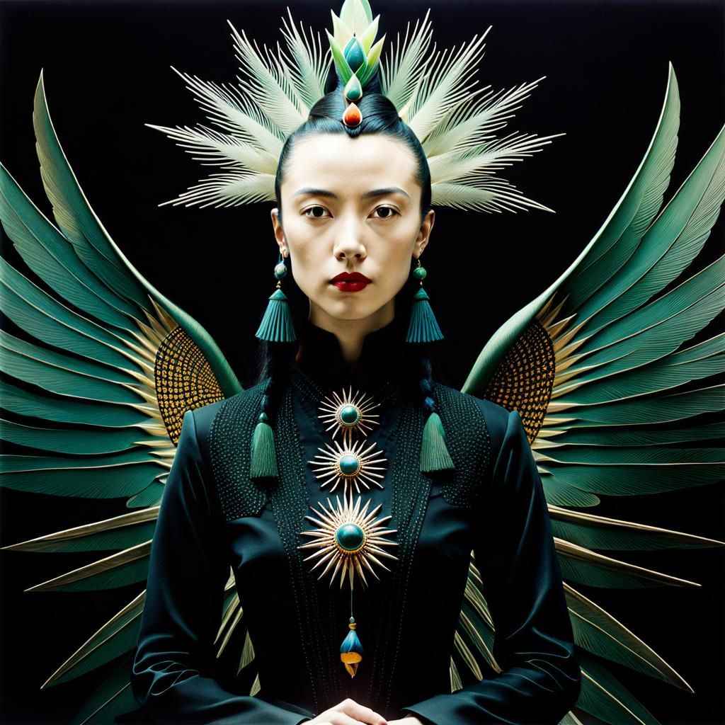 Surreal Portrait of a Mysterious Woman in Diverse Artistic S...