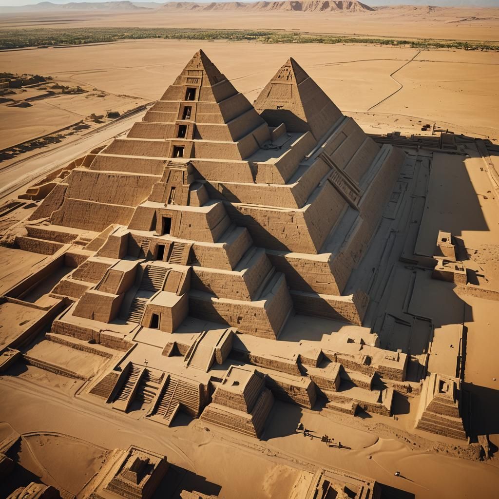 Majestic Ziggurat Temple in Golden Light