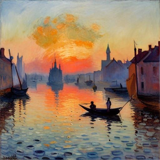 Impressionist Masterpiece Fusion in Vibrant Colors